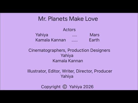 2026 short film directed by Yahiya "Mr. Planets Make Love" (gay-themed)