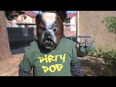 A DIRTY DOG scene from "Cool Cat Fights Coronavirus".  Dirty Dog gets mean.