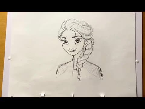 How to Draw Elsa from Frozen 2 l Draw With Disney Animation