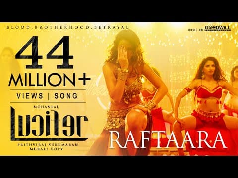 Lucifer Video Song | Raftaara | Mohanlal | Prithviraj | Deepak Dev | Jyotsna | Waluscha De Sousa