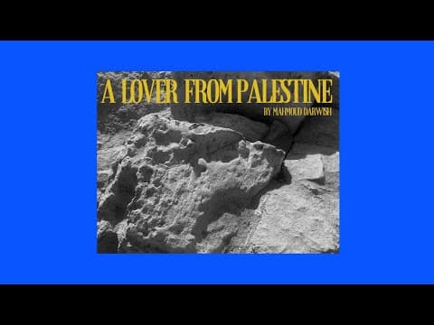 “a lover from palestine” by mahmoud darwish
