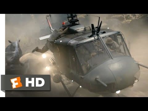 Helicopter Rhino Chase Scene